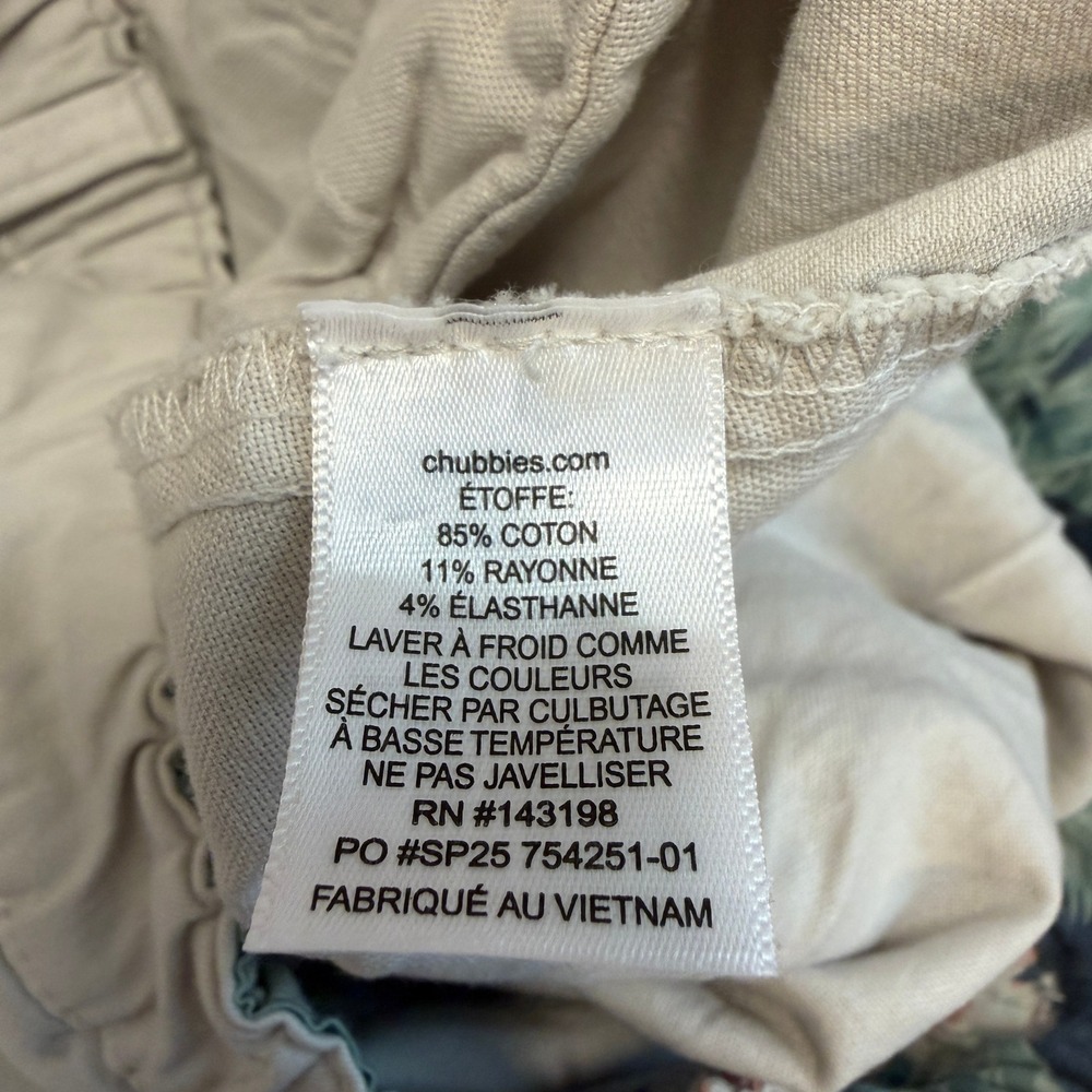 Chubbies The Glacier Crushes Originals Pants Mens 2XL 32" Beige Elastic Waist - Picture 8 of 16